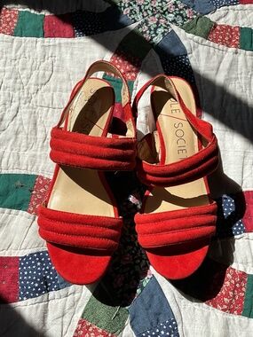 Red Sole Society platform heel